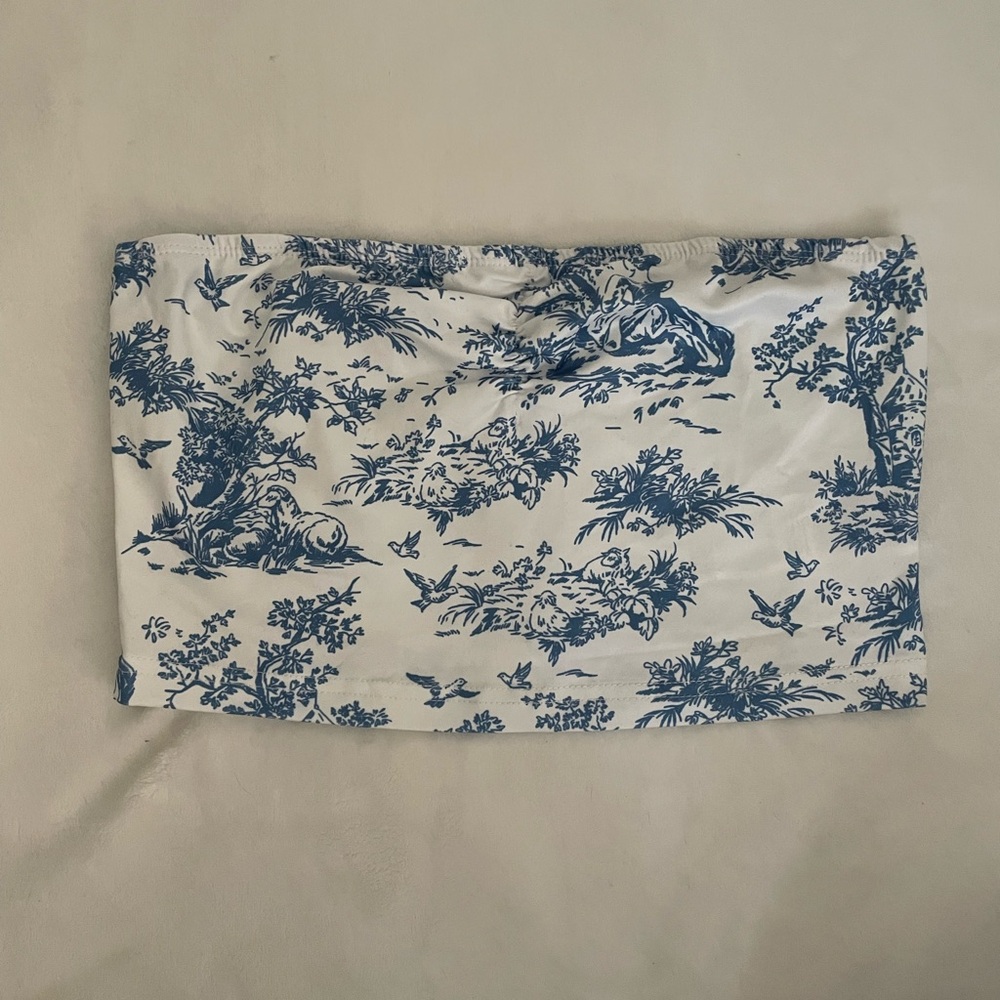 Blue & White tube top